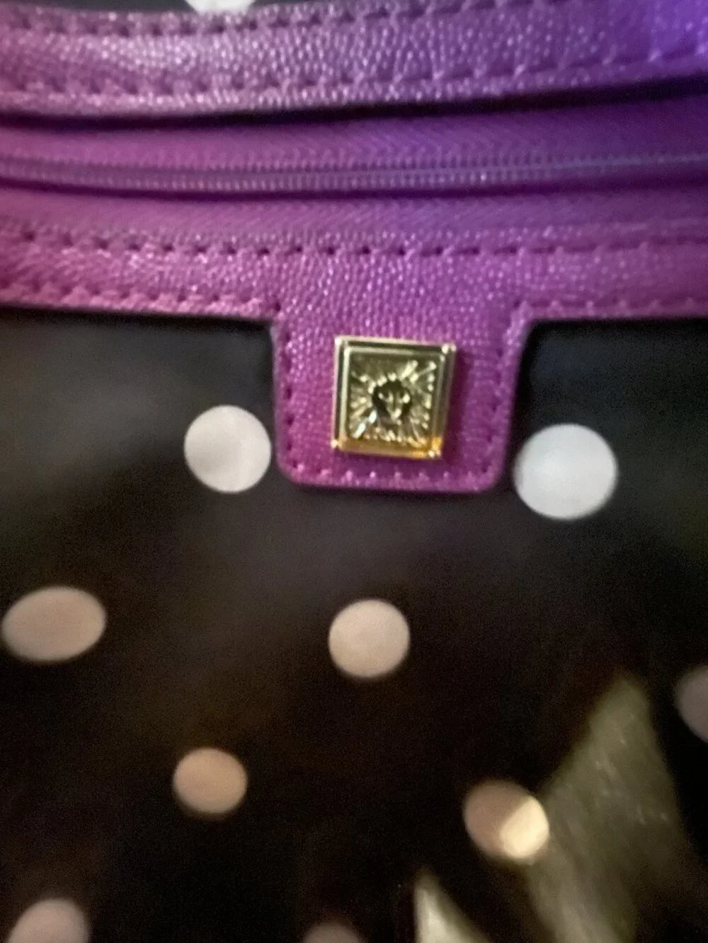 Anne Klein Vibrant Purple Dome Satchel Crossbody Bag
